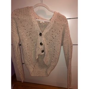 Cream button up knitted sweater